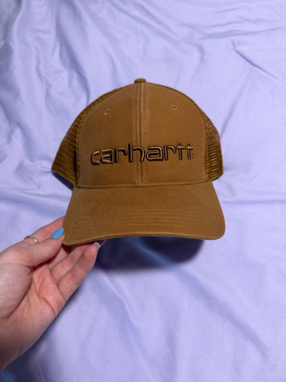 Carhartt Rust Brown Logo Mesh Trucker Cap